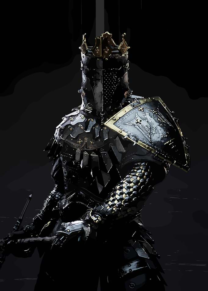 Dark Knight in Ornate Armor