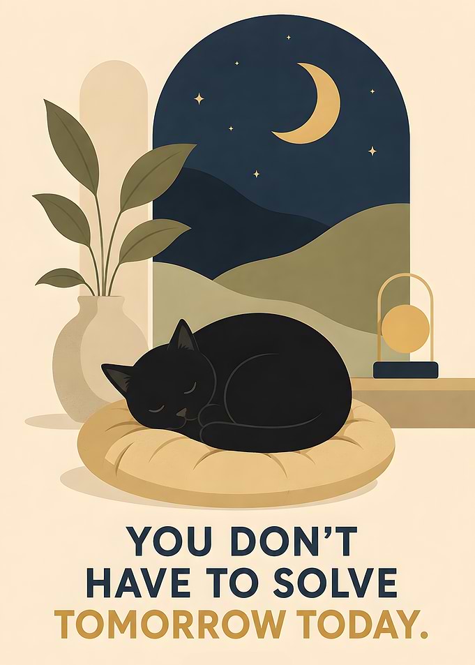 Sleeping Cat Inspirational Wall Art