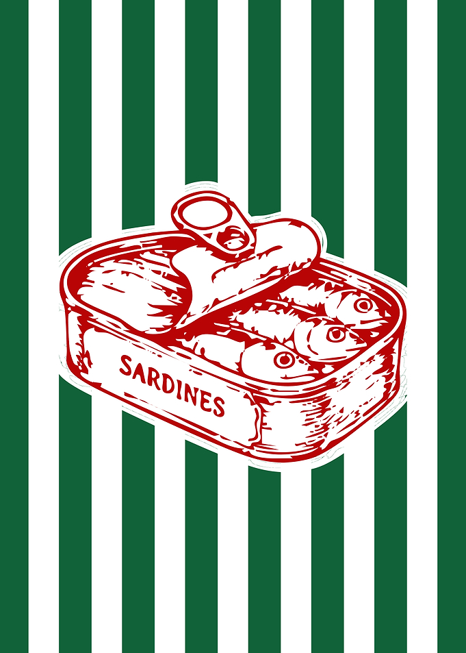 Vintage Style Sardine Tin Illustration