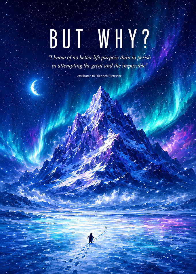 Nietzsche Quote Penguin Mountain Poster