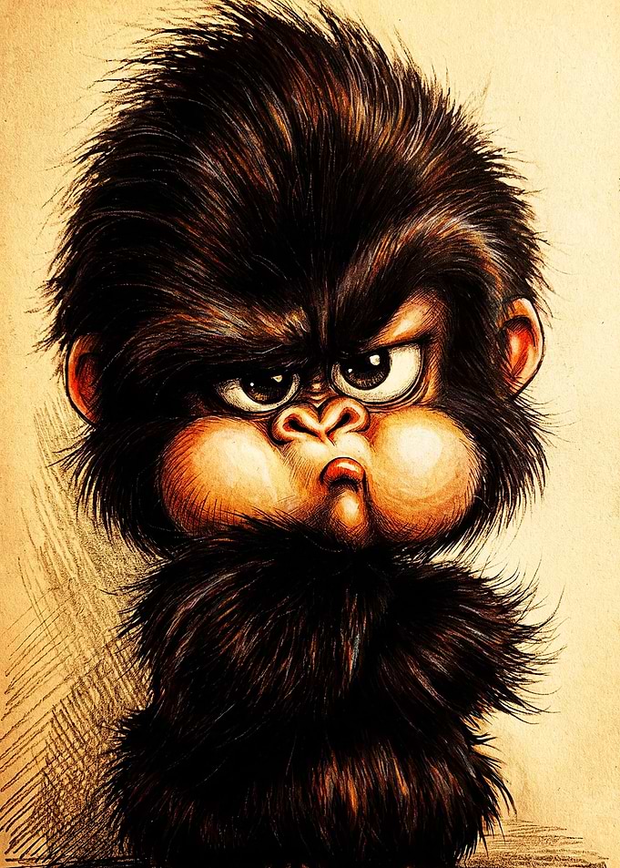 Grumpy Little Furry Creature Illustration