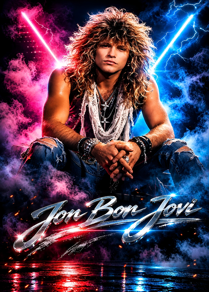 Jon Bon Jovi 80s Rock Poster