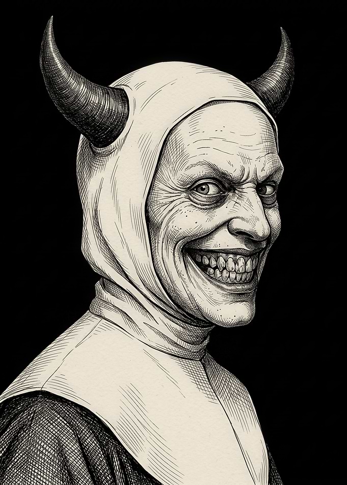 Sinister Horned Figure Portrait