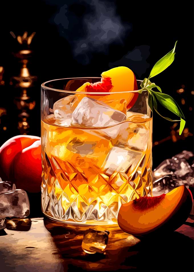 Refreshing Peach Infused Whiskey Cocktail
