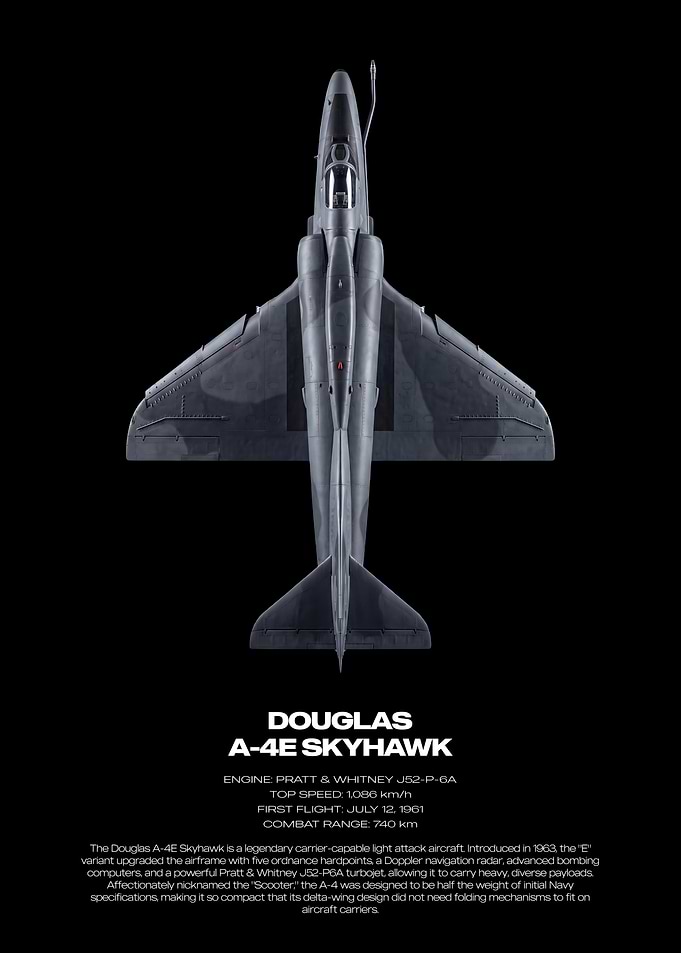 Douglas A-4E Skyhawk Technical Poster