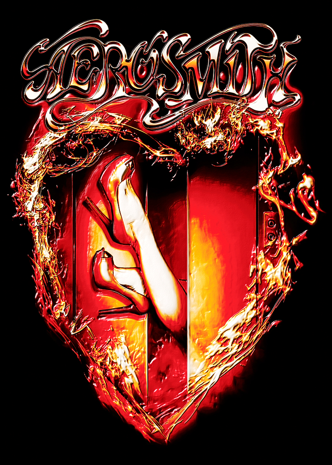 Aerosmith Flaming Heart Logo Graphic