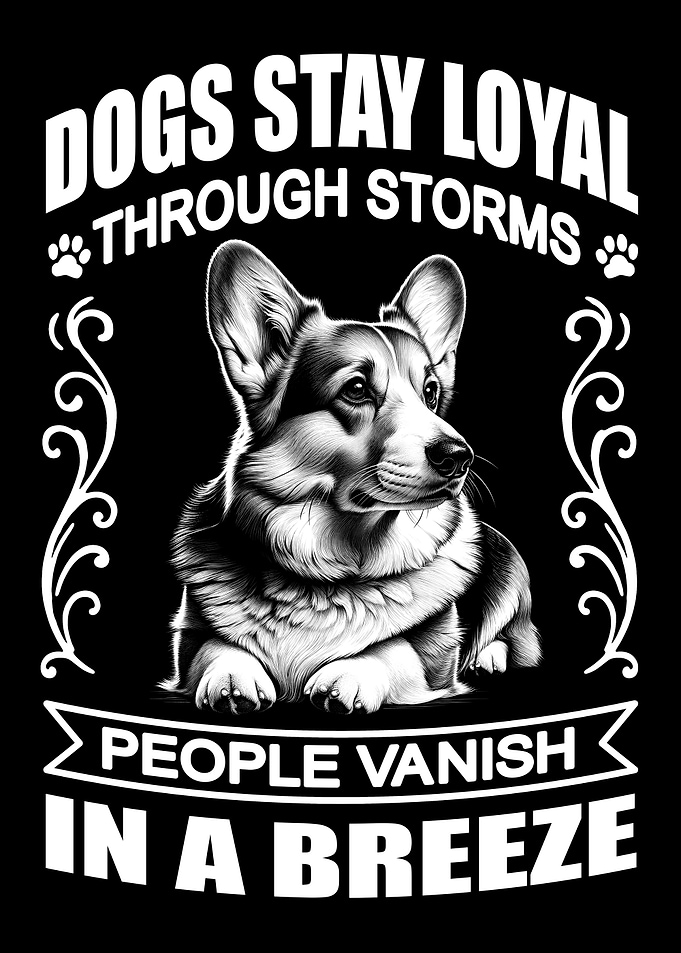 Corgi Loyalty Inspirational Quote Design