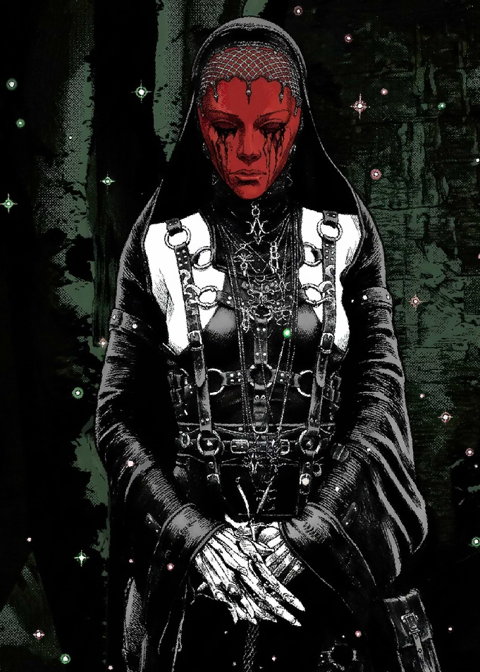 Gothic Nun with Red Mask
