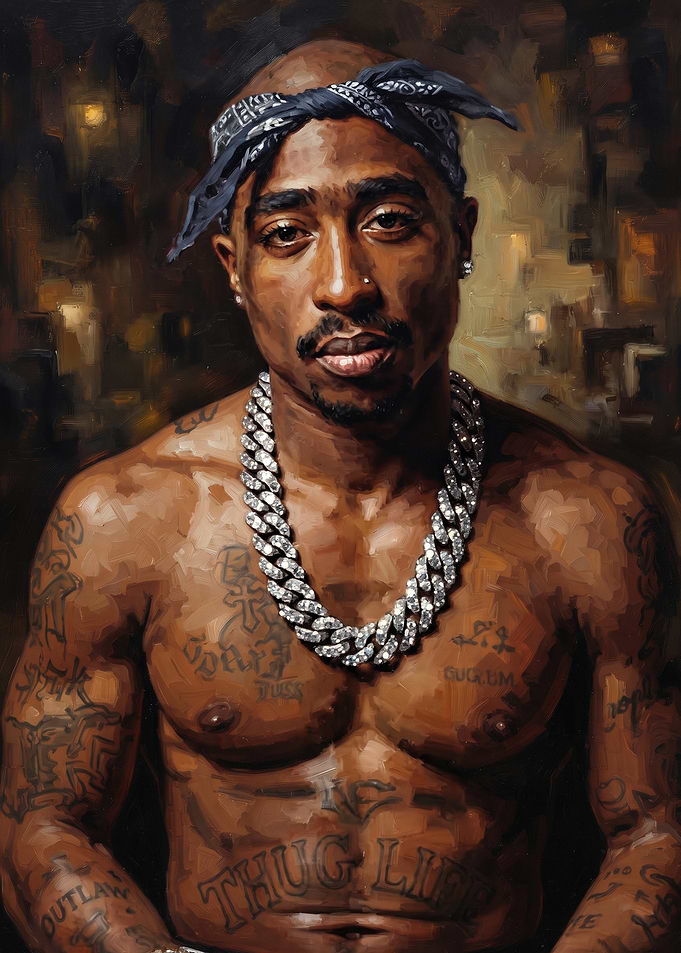 Tupac Shakur Oil Painting Portrait