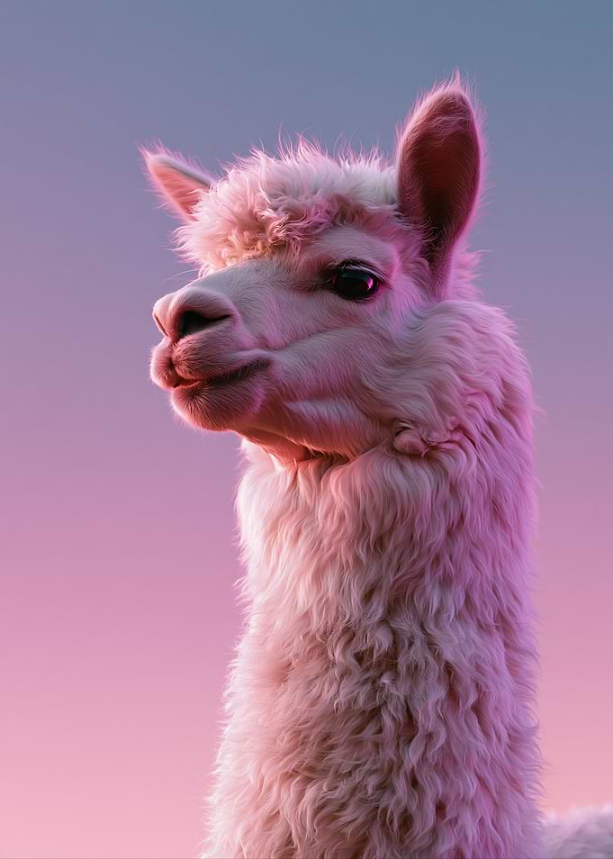 Portrait of a Pink Alpaca