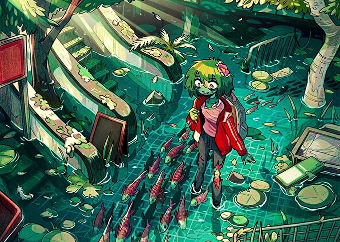 Zombie Girl in Flooded Mall