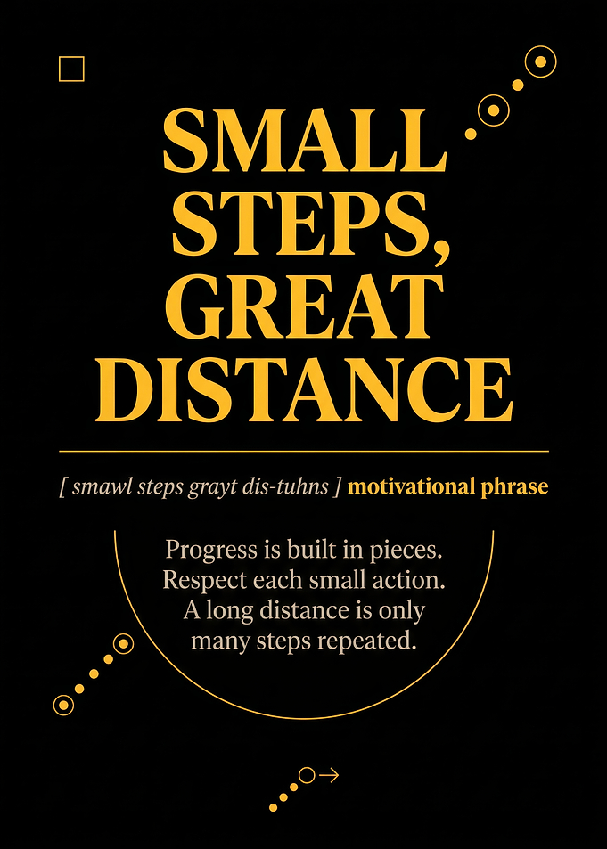 Small Steps Great Distance Motivational Poster