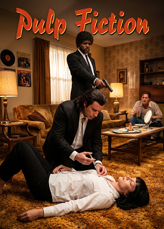 Pulp Fiction Movie Scene Poster