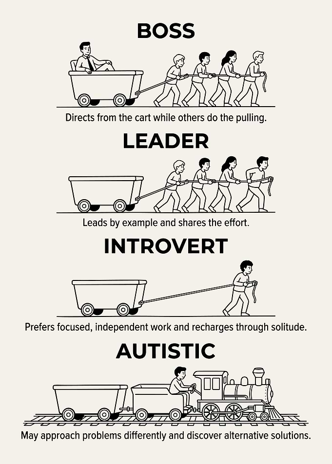 Leadership and Neurodiversity Comparison Infographic