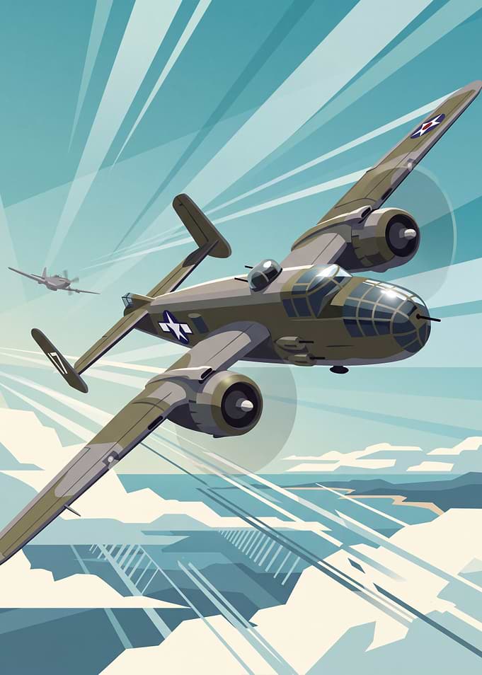 B-25 Mitchell Bomber Pixel
