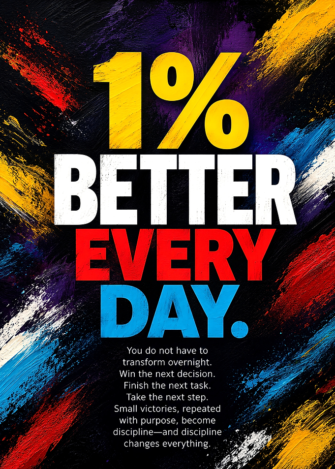 1% Better Every Day Motivational Poster