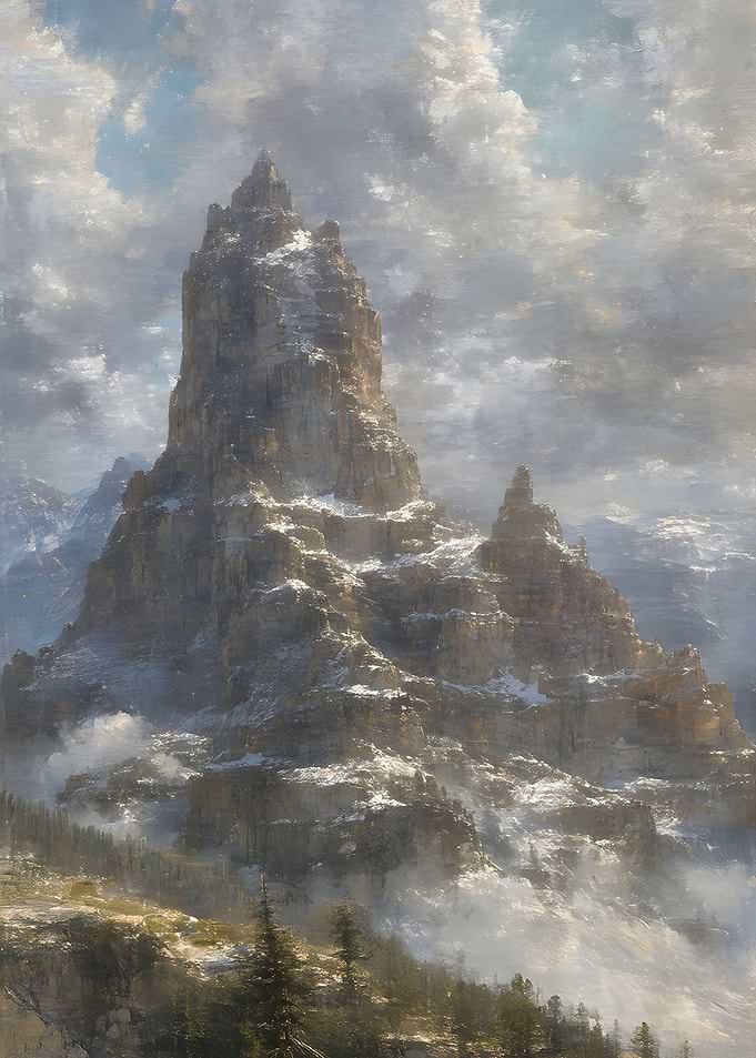 Majestic Snow-Capped Mountain Peak
