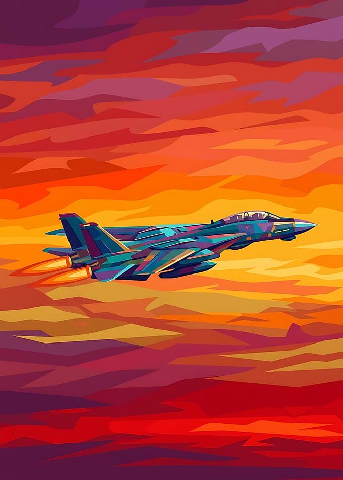 F-14 Tomcat Jet at Sunset
