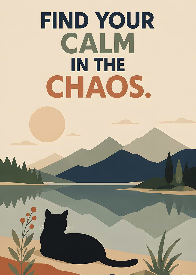Find Your Calm Cat Poster