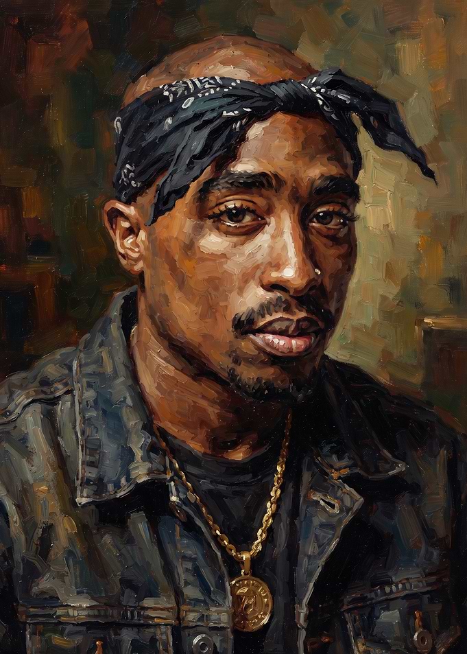 Oil Painting Portrait of Tupac Shakur
