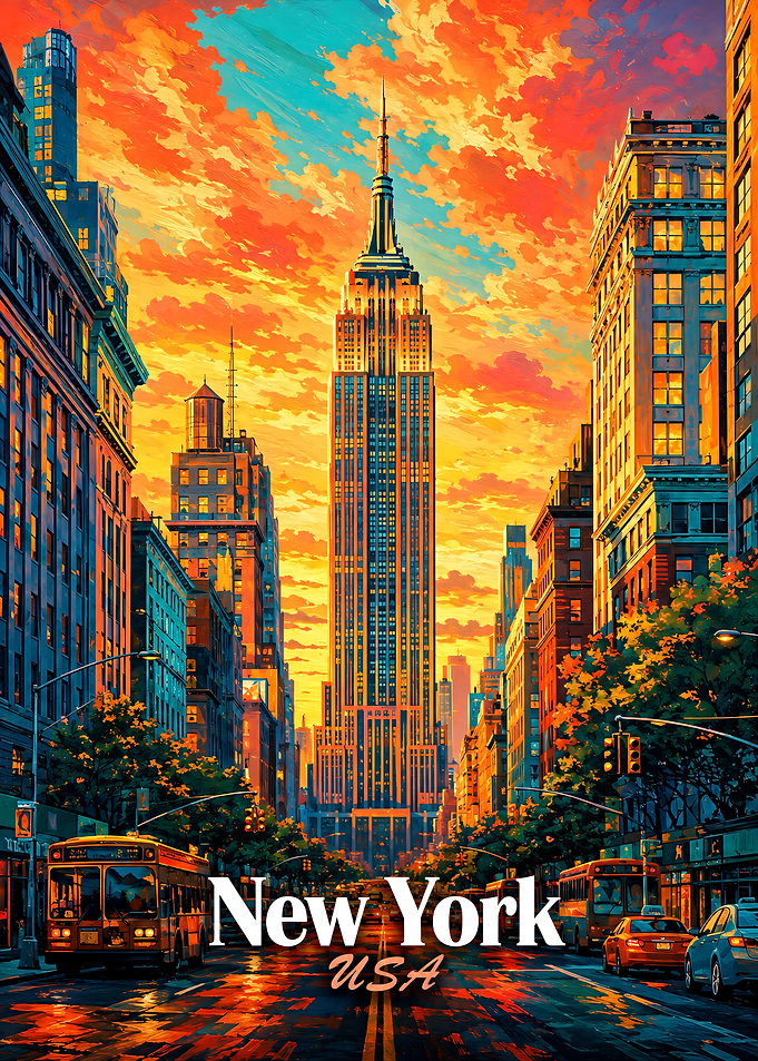 Vibrant Empire State Building Sunset