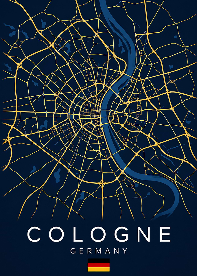 Cologne Germany City Map Poster