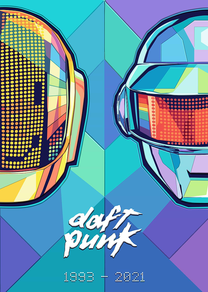 Daft Punk Tribute Pop Art Poster