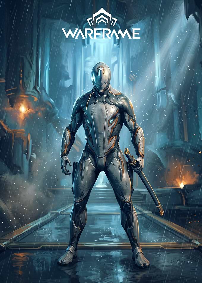 Warframe Excalibur Digital Art Poster