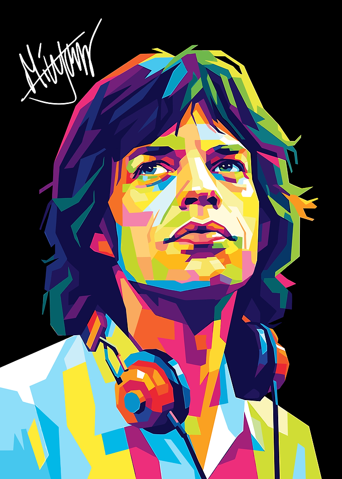 Mick Jagger WPAP Pop Art Portrait