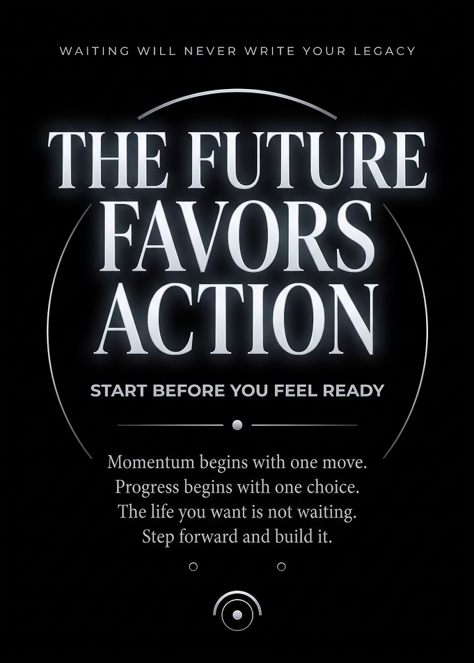 The Future Favors Action Motivational Poster
