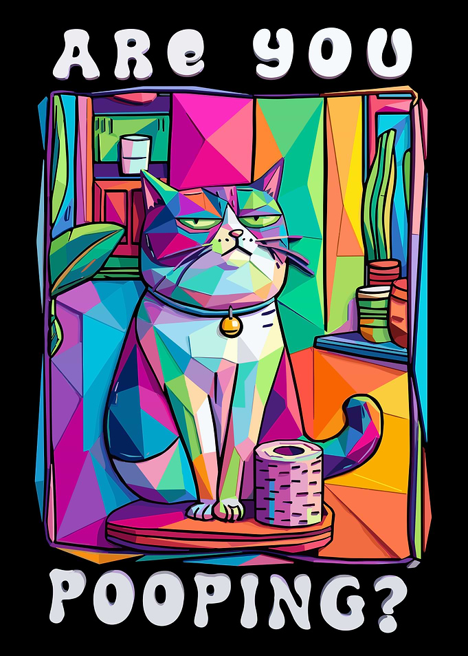 Are You Pooping Funny Cat Art