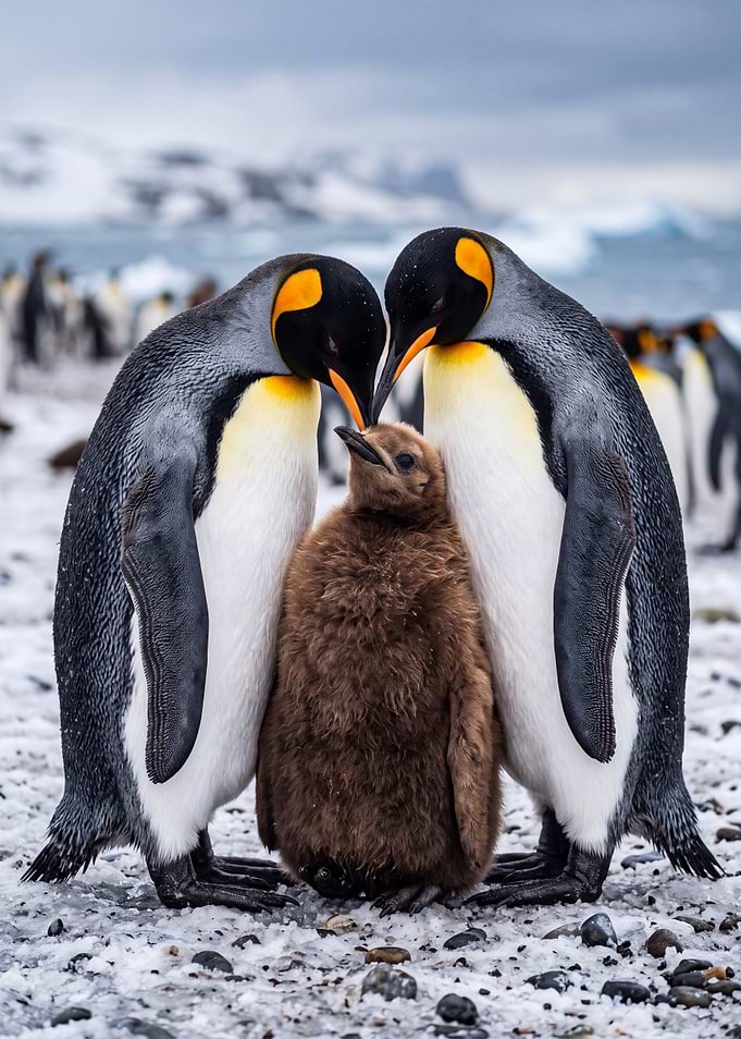 King Penguin Family Bonding
