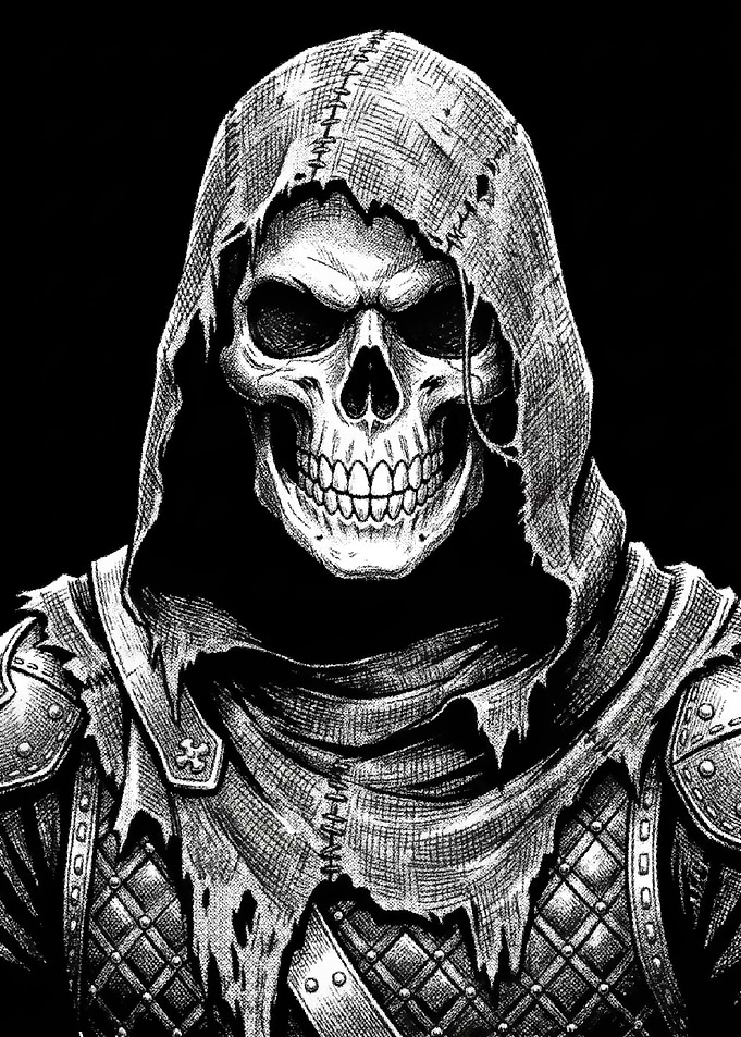 Grim Reaper Skull Warrior Portrait