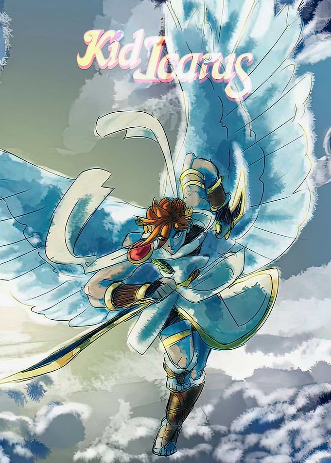 Kid Icarus Pit Flying Illustration