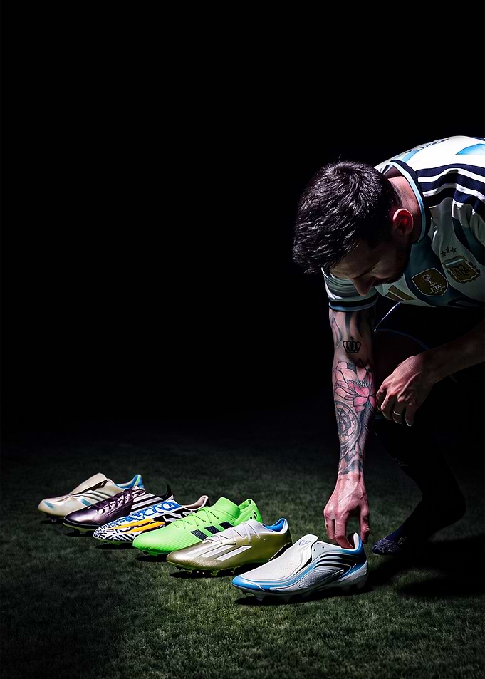 Lionel Messi with Adidas Soccer Cleats
