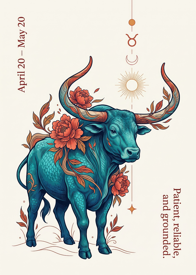 Taurus Zodiac Sign Artistic Illustration