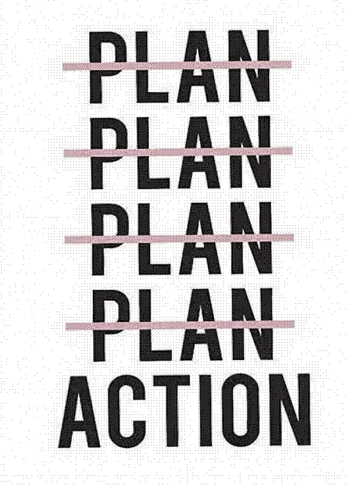 Plan vs Action Motivational Quote Poster