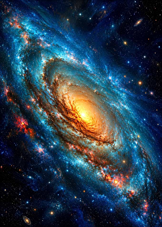 Vibrant Spiral Galaxy in Deep Space