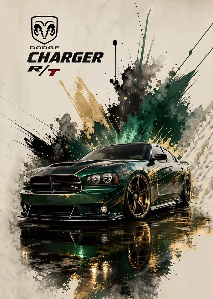 Dodge Charger R/T Watercolor Poster