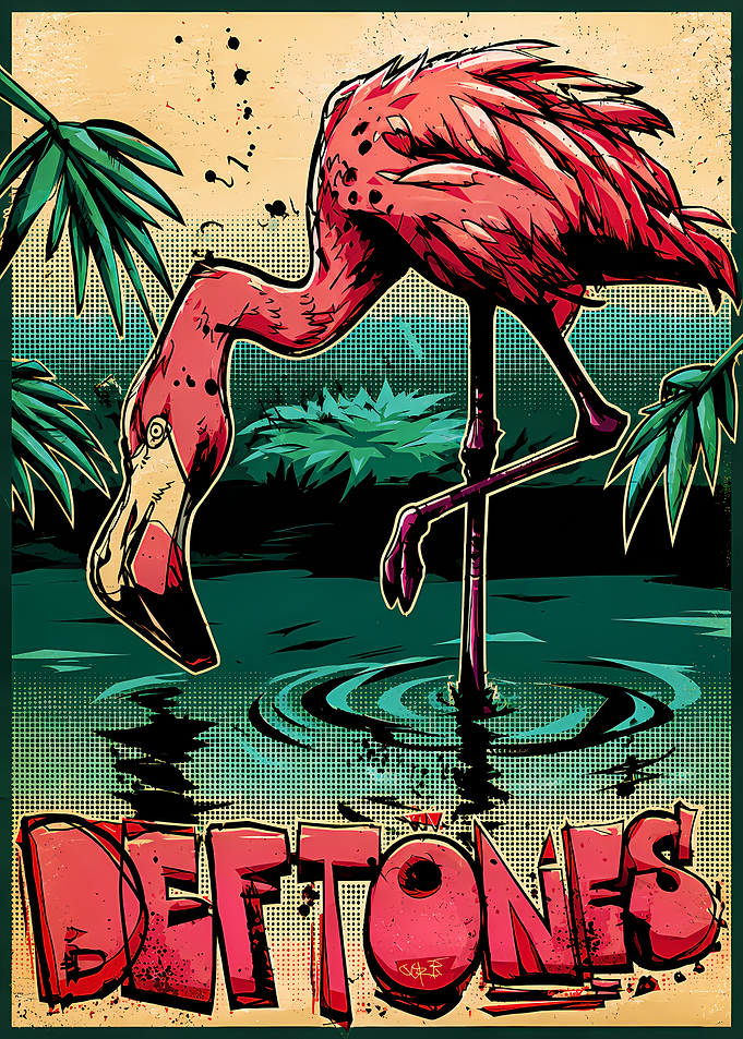 Deftones Flamingo Graphic Art Poster