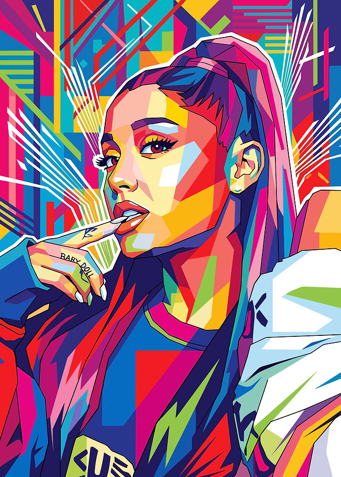 Ariana Grande WPAP Pop Art Portrait