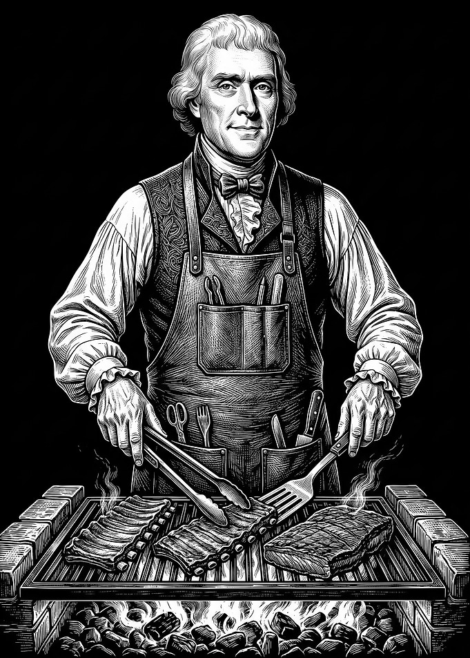 Thomas Jefferson Grilling Barbecue Ribs