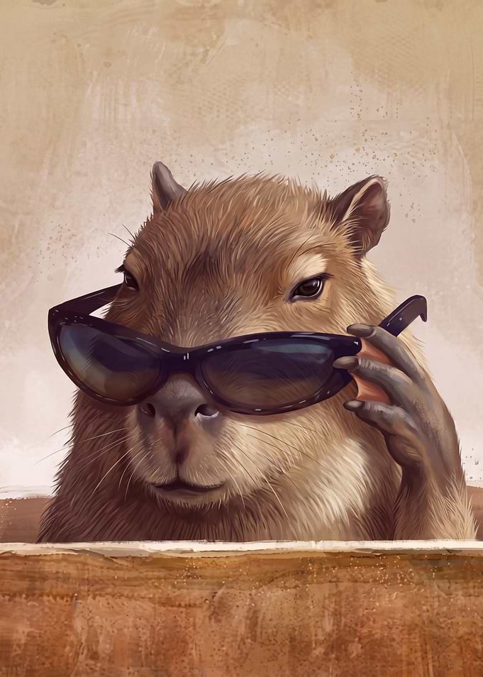 Cool Capybara Wearing Sunglasses