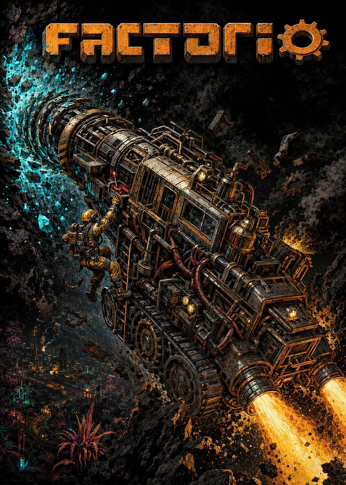 Factorio Space Exploration Drill Poster