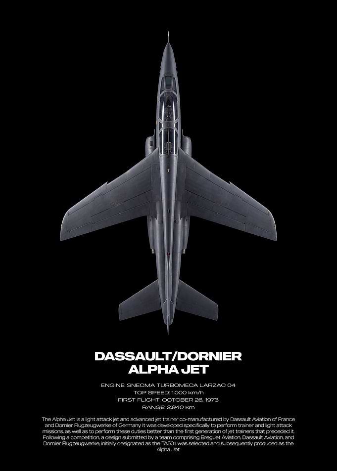Dassault Dornier Alpha Jet Technical Poster