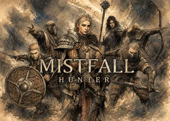 Mistfall Hunter Fantasy Game Poster