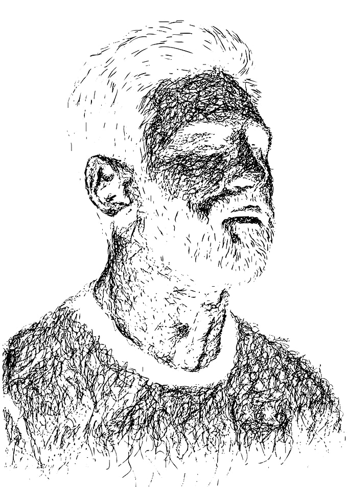 Scribble Art Portrait of Man
