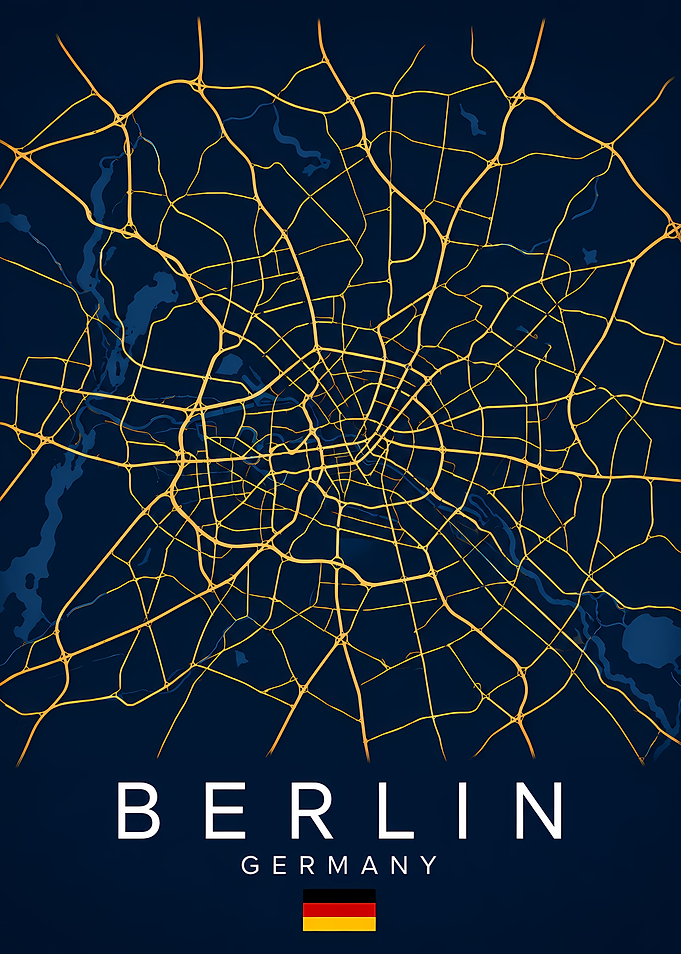 Minimalist Berlin City Map Poster
