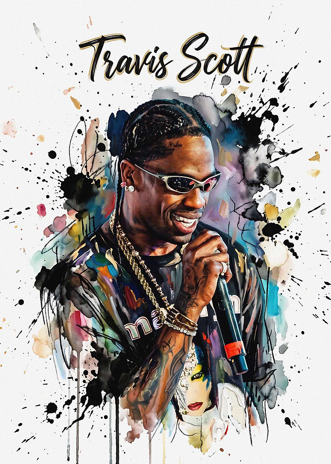 Travis Scott Portrait Poster