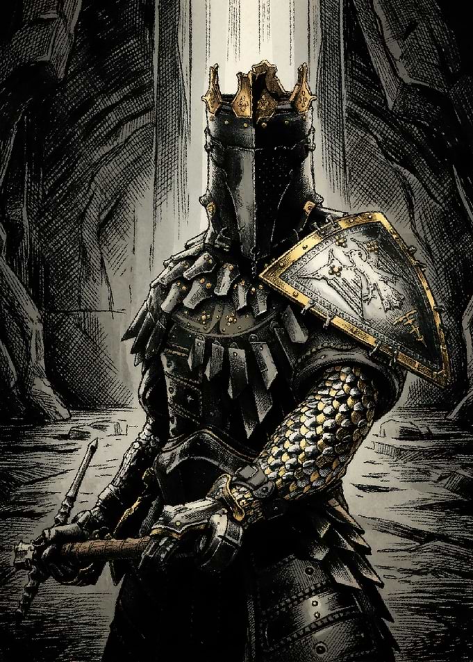Dark Fantasy Armored Knight Illustration